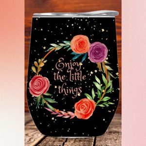 Stemless Wine Cup Wine Glass Tumbler with Lid